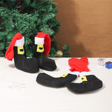Christmas elements Chair Leg Covers 12-Pack - Festive Polyester Santa Boots for Dining Room - Christmas Table Decoration for Parties & Holiday Gathering