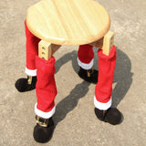Christmas elements Chair Leg Covers 12-Pack - Festive Polyester Santa Boots for Dining Room - Christmas Table Decoration for Parties & Holiday Gathering