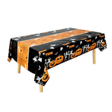 3-Pack Black Halloween Tablecloth Waterproof PEVA - 274x137cm  Party Table Cover with Pumpkin Ghost Print, Oil Resistant Decor for Kids Dinner and Home Decoration