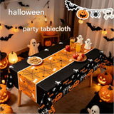3-Pack Black Halloween Tablecloth Waterproof PEVA - 274x137cm  Party Table Cover with Pumpkin Ghost Print, Oil Resistant Decor for Kids Dinner and Home Decoration
