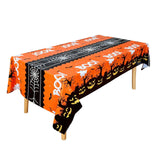 3-Pack Orange Halloween Tablecloth Waterproof PEVA - 274x137cm  Party Table Cover with Pumpkin Ghost Print, Oil Resistant Decor for Kids Dinner and Home Decoration