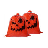 3-pairs Orange Halloween Leaf Bags - 24x30 Inch  Leaf Sacks for Outdoor Fall Decorations, Party Favors, and Trick or Treat - Heavy Duty PE Plastic with Twist Ties