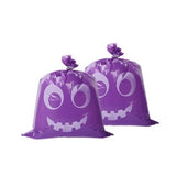 3-pairs Purple Halloween Leaf Bags - 24x30 Inch  Leaf Sacks for Outdoor Fall Decorations, Party Favors, and Trick or Treat - Heavy Duty PE Plastic with Twist Ties