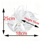 Yellow Elegant Sinamay Fascinator Hat with Feathers & Veil - 3-in-1 Wedding, Derby & Formal Event Headpiece with Headband & Clip - Lightweight Mesh Saucer Hat