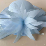Yellow Oversized Sinamay Statement Fascinator - Large Leaf & Rhinestone Trim Derby Hat for Weddings & Race Day