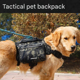 Yellow Dog Backpack Harness for Medium to Large Dogs - Tactical Vest with Saddlebags, Water-Repellent Oxford & Breathable Mesh - Reflective Outdoor Hiking Pack, Adjustable Chest Girth 65-93cm