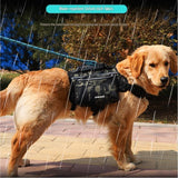 Light Green Dog Backpack Harness for Medium to Large Dogs - Tactical Vest with Saddlebags, Water-Repellent Oxford & Breathable Mesh - Reflective Outdoor Hiking Pack, Adjustable Chest Girth 65-93cm