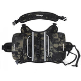 Camouflage color Dog Backpack Harness for Medium to Large Dogs - Tactical Vest with Saddlebags, Water-Repellent Oxford & Breathable Mesh - Reflective Outdoor Hiking Pack, Adjustable Chest Girth 65-93cm
