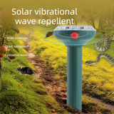 Green Solar Snake and Rodent Repeller 2 Pack - 25cm Solar Powered Ground Stakes with Sonic Vibration, IPX4 Rain Resistance for Gardens, Lawns and Outdoor Areas