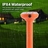 Orange Solar Snake and Rodent Repeller 4 Pack - 25cm Solar Powered Ground Stakes with Sonic Vibration, IPX4 Rain Resistance for Gardens, Lawns and Outdoor Areas
