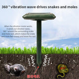 1 PCS Solar Snake and Rodent Repeller Ground Stake - Solar Powered Vibration and Buzzer Animal Deterrent with USB Charging Port for Gardens, Lawns and Outdoor Areas