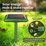 1 PCS Solar Snake and Rodent Repeller Ground Stake - Solar Powered Vibration and Buzzer Animal Deterrent with USB Charging Port for Gardens, Lawns and Outdoor Areas