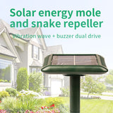 Solar Snake and Rodent Repeller Ground Stakes 2 Pack - Solar Powered Vibration and Buzzer Animal Deterrents with USB Charging for Gardens, Lawns and Outdoor Areas