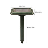 Solar Snake and Rodent Repeller Ground Stakes 2 Pack - Solar Powered Vibration and Buzzer Animal Deterrents with USB Charging for Gardens, Lawns and Outdoor Areas