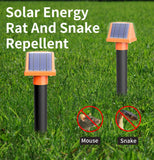 2 Pack Solar Snake and Rodent Repeller Stakes - Outdoor Ultrasonic Pest Deterrent with LED Light and Solar Panel for Garden, Lawn, Yard and Farm