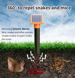 2 Pack Solar Snake and Rodent Repeller Stakes - Outdoor Ultrasonic Pest Deterrent with LED Light and Solar Panel for Garden, Lawn, Yard and Farm