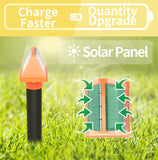 2 Pack Solar Snake and Rodent Repeller Stakes - Outdoor Ultrasonic Pest Deterrent with LED Light and Solar Panel for Garden, Lawn, Yard and Farm