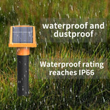 2 Pack Solar Snake and Rodent Repeller Stakes - Outdoor Ultrasonic Pest Deterrent with LED Light and Solar Panel for Garden, Lawn, Yard and Farm