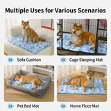 XL Size Water Filled Pet Cooling Mat (60X90cm)- Blue Snowflake PVC Cooling Pad with Water Inlet for Dogs and Cats, Summer Bed Mat for Floor, Crate, Sofa and Pet Bed