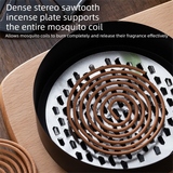 Black Metal Mosquito Coil Holder with Lid - 15 cm Round Iron Coil Burner with Ash Catcher, Ventilated Cover, Ring Handle and Raised Feet for Patio, Garden and Camping