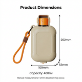 Brown Portable Pet Water Bottle and Food Bowl - 460ml 2 in 1 Foldable Travel Feeder with One Touch Water Dispensing and Carry Strap for Dogs and Cats