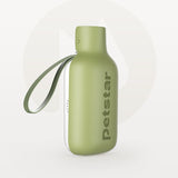 Green Portable Dog Water Bottle 550ml - Foldable Travel Pet Drinking Bottle with Wide Trough, Leak Resistant Plug and Carry Strap for Walking, Hiking and Outdoor Trips