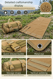 khaki Waterproof Camping Ground Mat  200 x 75 cm High Density Oxford Fabric, Roll Up Portable Moisture Resistant Outdoor Mat for Camping, Picnics and Training