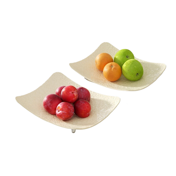 NNEDSZ Water ripple tray cream white two pack 24.5 * 19 * 5CM