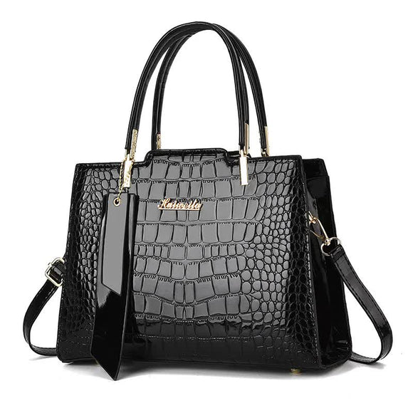 NNEDSZ Black New Fashionable PU Leather Large Capacity Tote Bag – Versatile Commuter Handbag for Everyday Use