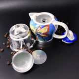 NNEDSZ Fairy Vintage Porcelain Ceramic Italian Stove Top Espresso Coffee Maker 3-4Cups 200ml