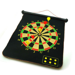 NNEDSZ 17" Magnetic Rollup Dart Board 6 Darts Large Double Side Dartboard Game