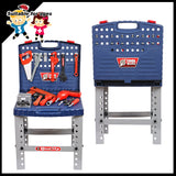 NNEDSZ Tool Box Work Bench With Battery Operated Drill Set kids Pretend Play Toy 55pcs
