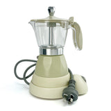 NNEDSZ Latest Styles Electric Aluminum Espresso Moka Coffee Maker 3cups Italian Classic - Cream