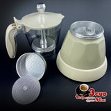 NNEDSZ Latest Styles Electric Aluminum Espresso Moka Coffee Maker 3cups Italian Classic - Cream