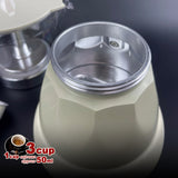 NNEDSZ Latest Styles Electric Aluminum Espresso Moka Coffee Maker 3cups Italian Classic - Cream