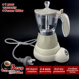 NNEDSZ Latest Styles Electric Aluminum Espresso Moka Coffee Maker 3cups Italian Classic - Cream