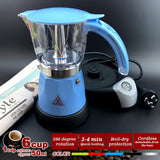NNEDSZ Blue Electric Moka Coffee Maker Espresso Machine Italian Classic 6 Cups Auto Power
