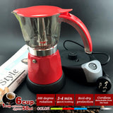 NNEDSZ Red Electric Moka Coffee Maker Espresso Machine Italian Classic 6 Cups Auto Power