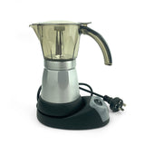 NNEDSZ Silver Electric Moka Coffee Maker Espresso Machine Italian Classic 6 Cups Auto Power