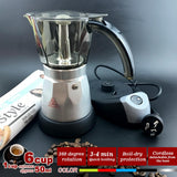 NNEDSZ Silver Electric Moka Coffee Maker Espresso Machine Italian Classic 6 Cups Auto Power