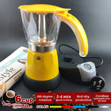 NNEDSZ Yellow Electric Moka Coffee Maker Espresso Machine Italian Classic 6 Cups Auto Power