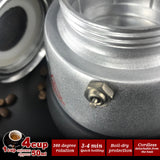 NNEDSZ High Pressure Electric Moka Coffee Maker/Cafeteria Espresso 4Cup PC & Aluminum Moka Coffee Pot