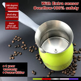 NNEDSZ Green Electric Turkish Greek Arabic Coffee Maker Pot Automatic Sensor Anti Overflow