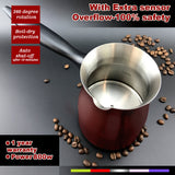NNEDSZ Red Electric Turkish Greek Arabic Coffee Maker Pot Automatic Sensor Anti Overflow