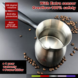 NNEDSZ Stainless Electric Turkish Greek Arabic Coffee Maker Pot Automatic Sensor Anti Overflow