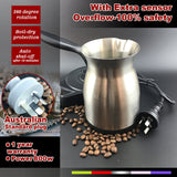 NNEDSZ Stainless Electric Turkish Greek Arabic Coffee Maker Pot Automatic Sensor Anti Overflow