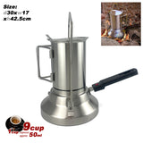NNEDSZ 2 In 1 Camping Stainless Steel 9Cup Pot Moka Coffee Maker Italian Espresso Kettle NEW MODLE