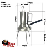 NNEDSZ 2 In 1 Camping Stainless Steel 9Cup Pot Moka Coffee Maker Italian Espresso Kettle NEW MODLE