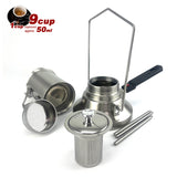 NNEDSZ 2 In 1 Camping Stainless Steel 9Cup Pot Moka Coffee Maker Italian Espresso Kettle NEW MODLE