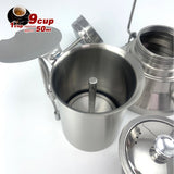NNEDSZ 2 In 1 Camping Stainless Steel 9Cup Pot Moka Coffee Maker Italian Espresso Kettle NEW MODLE